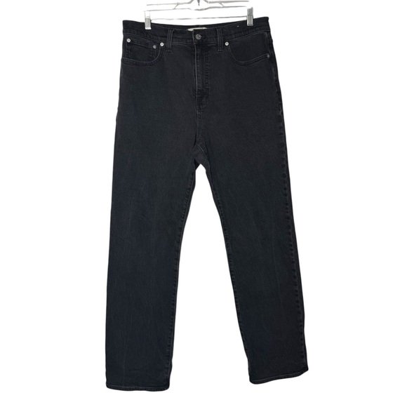 Madewell The ‘90s Straight Leg Jeans Black Size 30 High Rise Denim - Picture 2 of 9